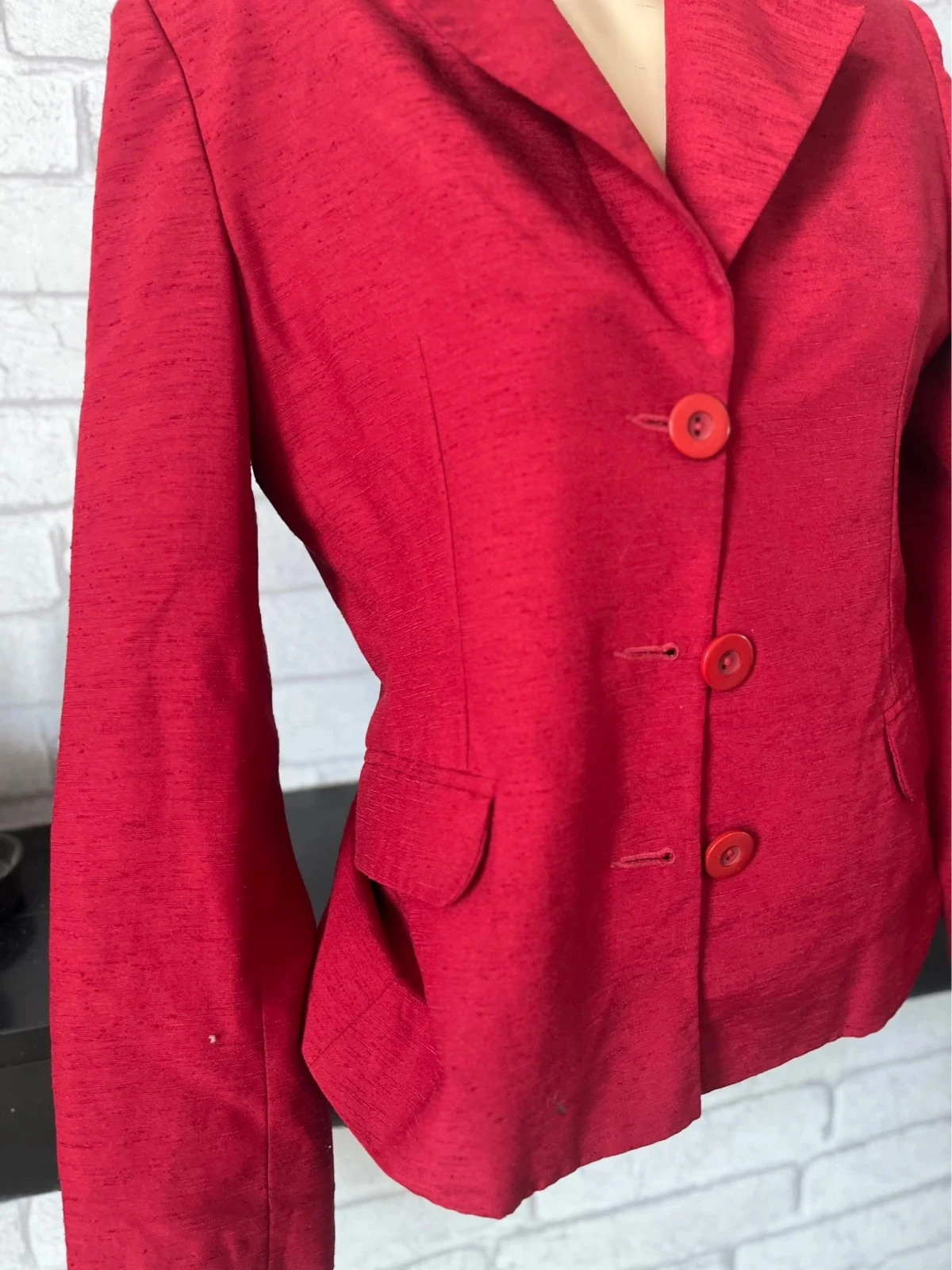 Rode dames blazer satijn - Maat 34 - Elegant & tijdloos – photo 3